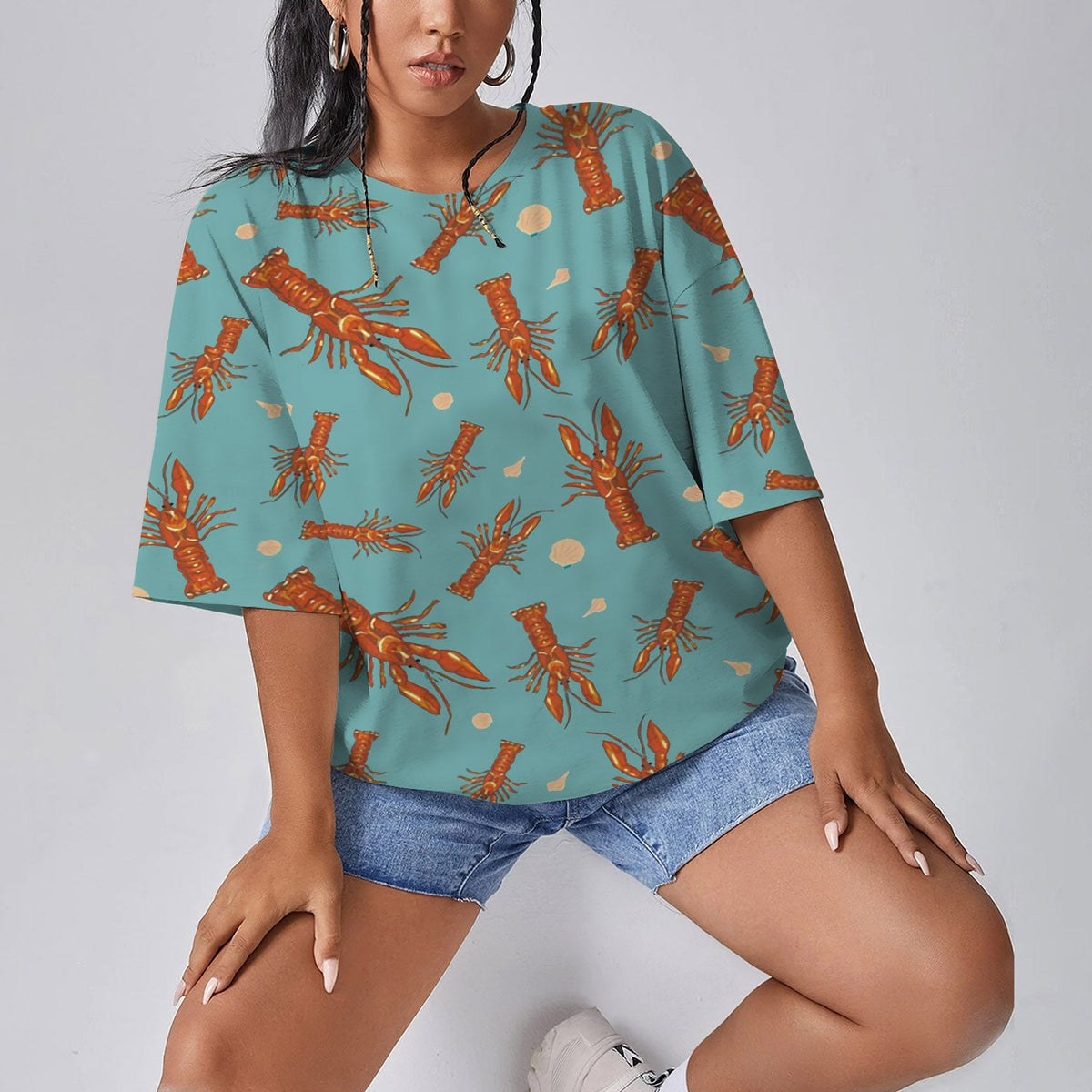 Lobster Women Oversized T-Shirt | Printed Graphic Tees